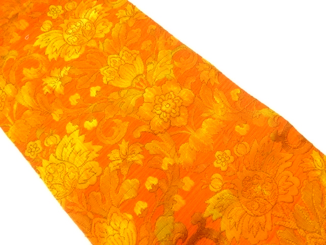 JAPANESE NAGOYA OBI / WOVEN FLOWER ARABESQUE